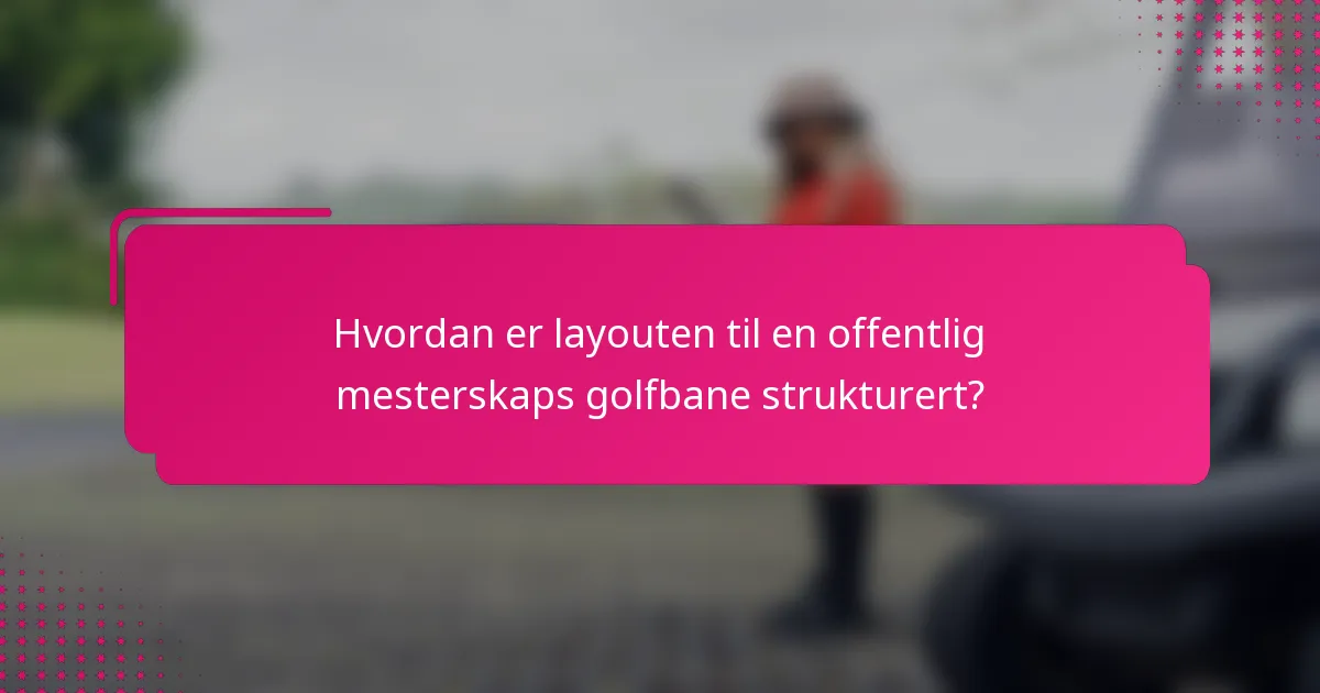 Hvordan er layouten til en offentlig mesterskaps golfbane strukturert?